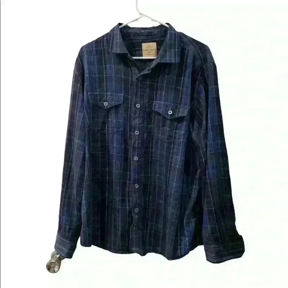Tommy Bahama Men’s Long Sleeve Plaid Blue Button Down Shirt - Picture 1 of 7
